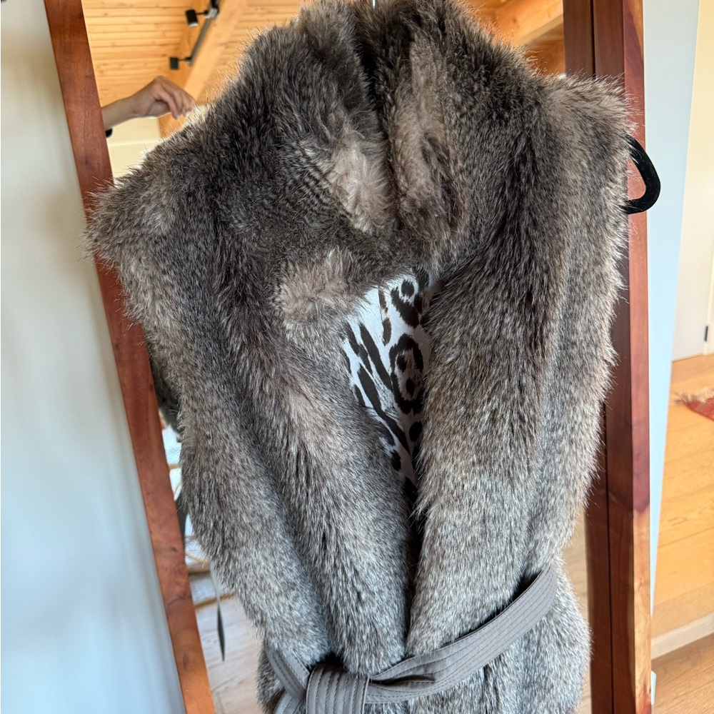 Alberto Makali Animal Print Faux Fur Vest
